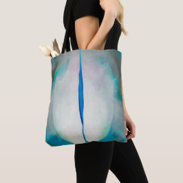 Blue grönt white abstrakt art by Georgia O'Keeffe Tygkasse