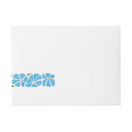 Blue Groovy Flower Mönster Etikettband