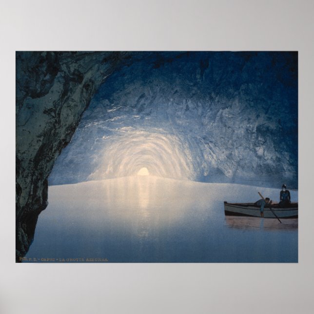 Blue Grotto, Capri, Kampanien, Italien Poster (Framsidan)