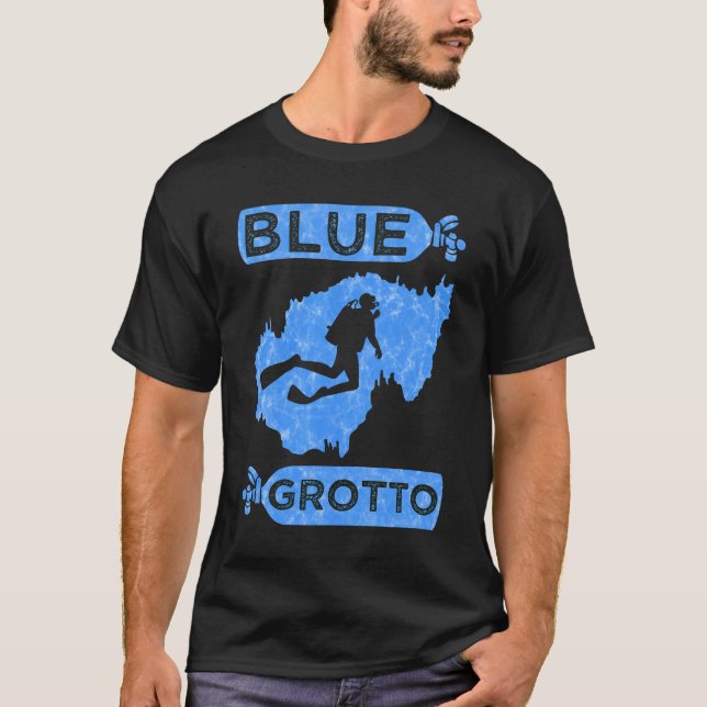 Blue Grotto TShirt Cave Diving Shirt Cavern Scuba T Shirt (Framsida)