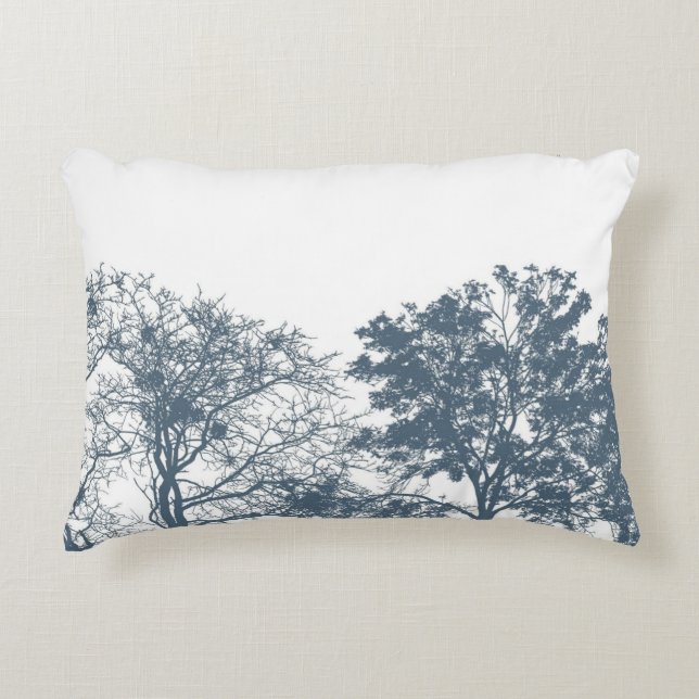 Blue Grund Träd Boho Prydnadskudde (Framsidan)