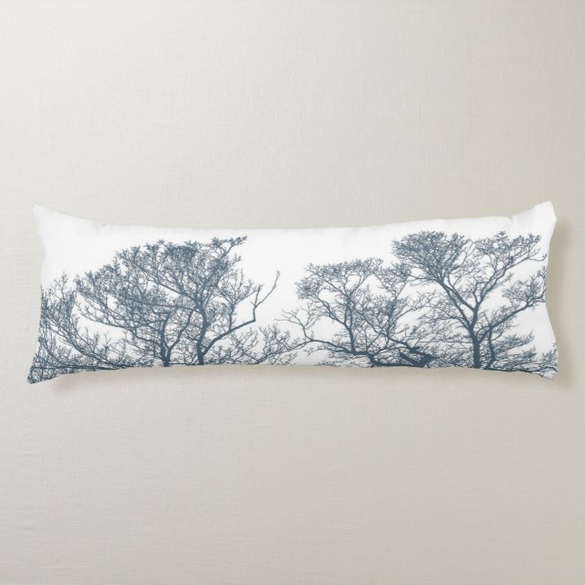 Blue Grund Träd Tropical Boho Kroppskudde (Framsidan)