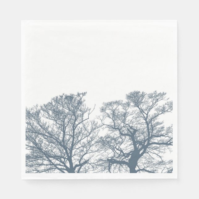 Blue Grund Träd Tropical Boho Pappersservett (Framsidan)