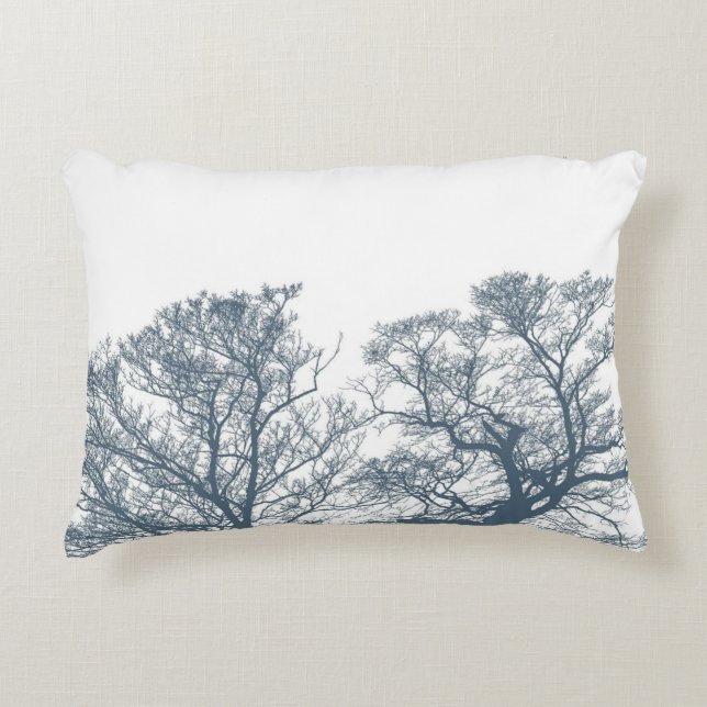 Blue Grund Träd Tropical Boho Prydnadskudde (Framsidan)