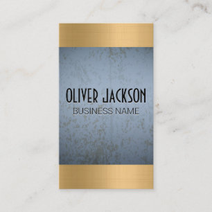 Blue Grunge Struktur Golden Metallic Shine Visitkort