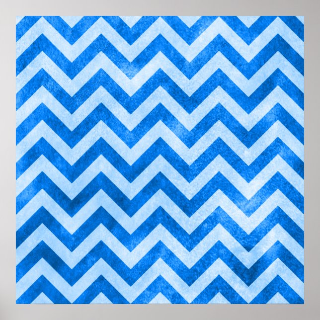 Blue Grunge Zigzag Poster (Framsidan)