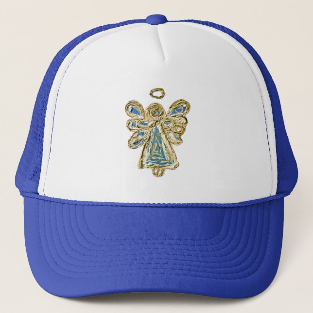 Blue Guardian Angel Anpassningsbar Art Cap eller H Keps (Framsida)