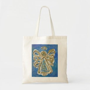 Blue Guardian Angel Anpassningsbar Art Tote Bag Tygkasse