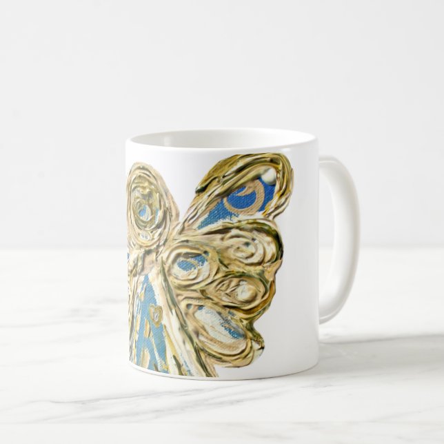 Blue Guardian Angel Anpassningsbar Coffee Mugg Kop (Framsida höger)