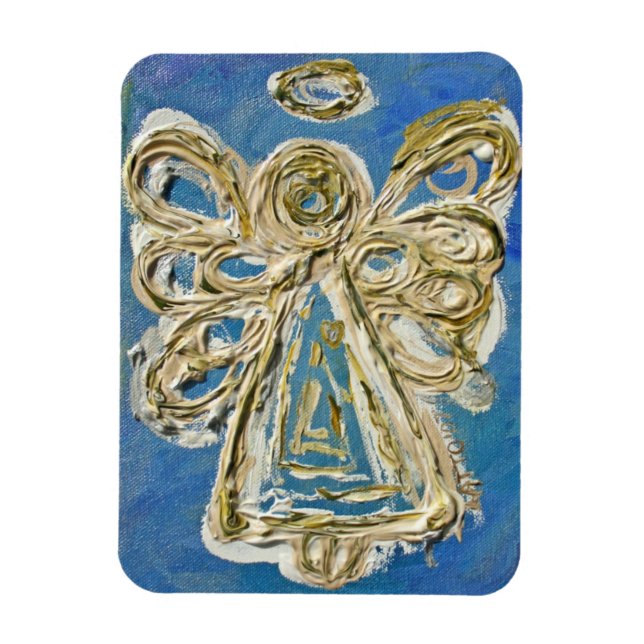 Blue Guardian Angel Anpassningsbar Magnet Art Pain (Vertikal)