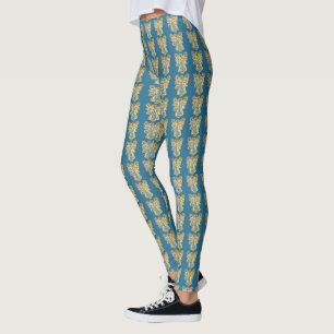 Blue Guardian Angel Art Anpassningsbar Helgdag Leg Leggings