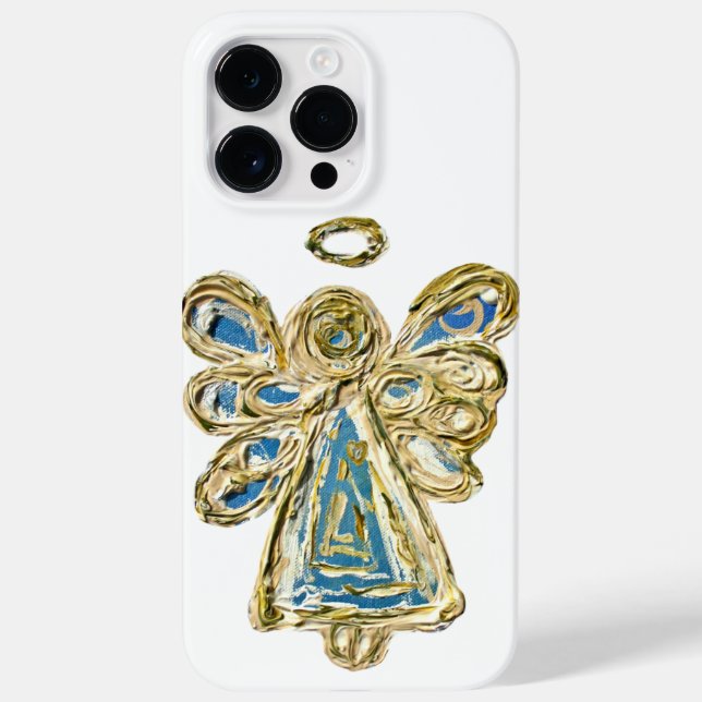Blue Guardian Angel Art Anpassningsbar iphone case (Baksida)