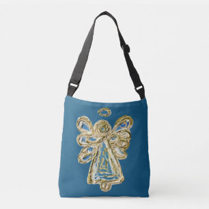 Blue Guardian Angel Purse Art Kor Body Bag Axelväska