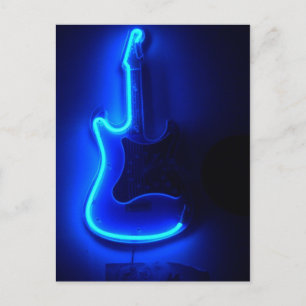 Blue Guitar, Coola Neon-tecken Vykort