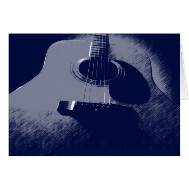 Blue Guitar Hälsningskort (Framsidan Horizontal)