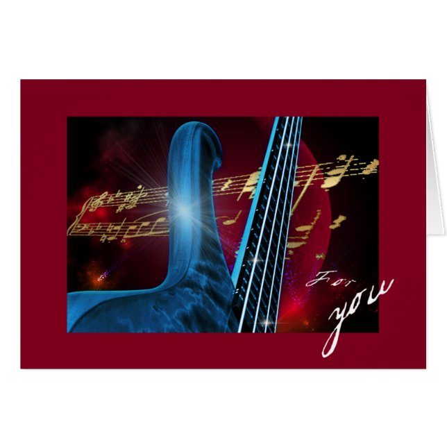 Blue Guitar Hälsningskort (Framsidan Horizontal)