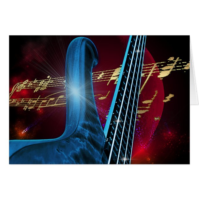 Blue Guitar Hälsningskort (Framsidan Horizontal)