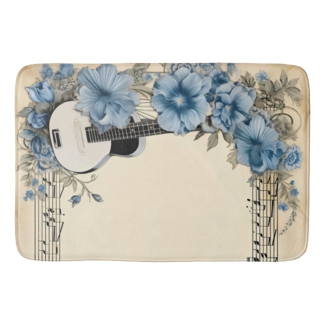 Blue Guitar Musik noter Flowers Badrumsmatta (Framsidan)