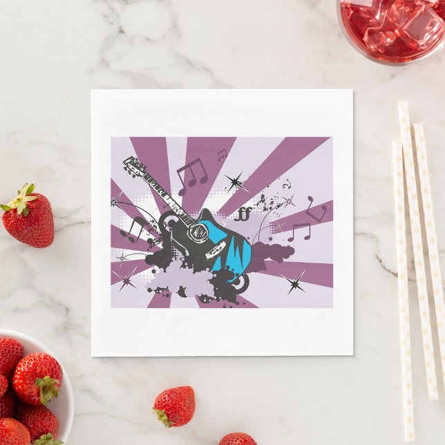 Blue Guitar Papper Napkins Pappersservett (Skapare uppladdad)
