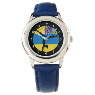 Blue Guld Abstrakt Art Gymnast Armbandsur