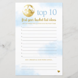 Blue Guld Advice and Bucket List Baby Shower Game