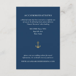 Blue Guld Anchor Nautical Bröllop Hotel Tilläggskort
