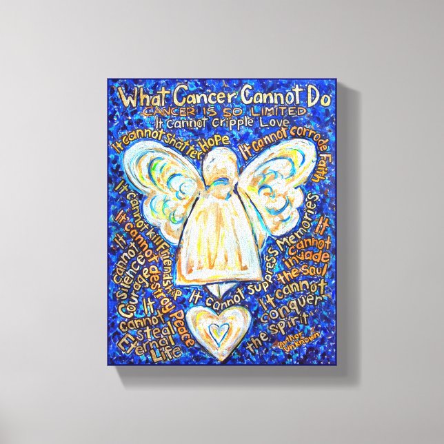 Blue Guld Angel Vad cancer inte kan göra Canvas Ar (Framsida)