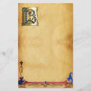 BLUE GULD B BREV MED FLÖDESMONOGRAM BREVPAPPER