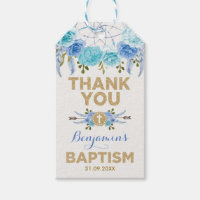 Blue Guld Blommigt Dreamcatcher Baptism Christenin