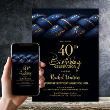 Blue Guld Braid 40:e födelsedagen Party