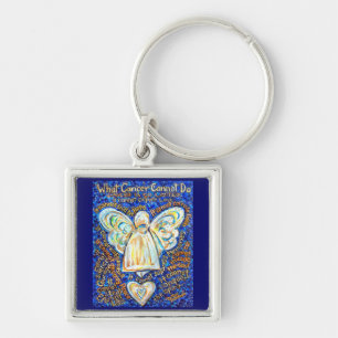 Blue + Guld Cancer kan inte angel Art Nyckelring