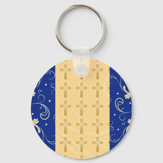 Blue, Guld, Christian Kor, Damask Favkey chain Nyckelring (Framsida)