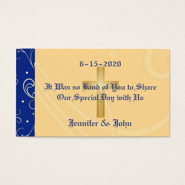 Blue, Guld, Christian Kor, Damaskröllopets favorit Visitkort (Framsidan)