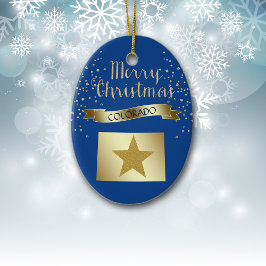 Blue Guld Colorado Star Julgransprydnad Keramik