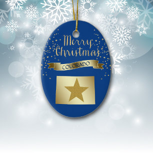 Blue Guld Colorado Star Julgransprydnad Keramik