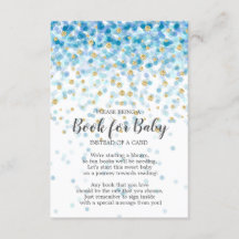 Blue Guld Confetti Baby Shower Bok för Baby