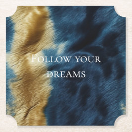 Blue Guld Cowhide Underlägg Papper