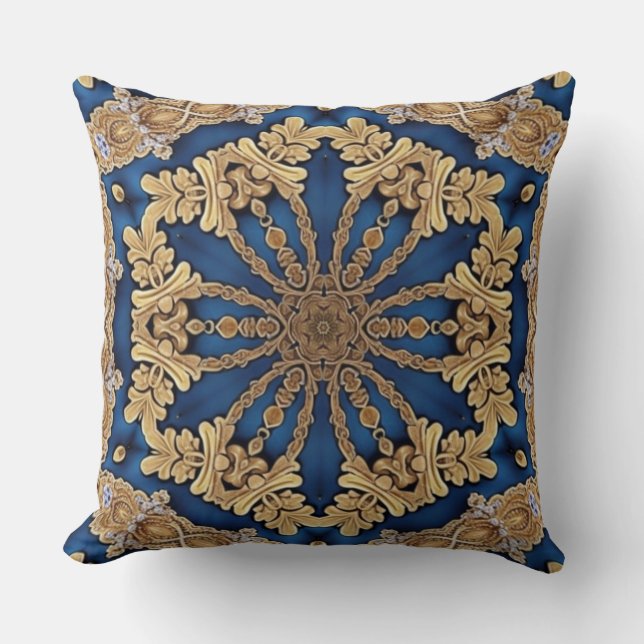 Blue Guld Decorative Dekorativ kudde (Framsida)