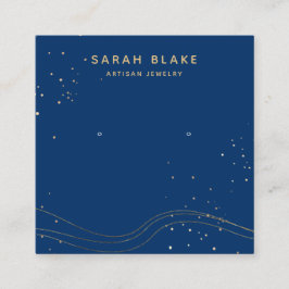 Blue Guld Earring Visning Holder Fyrkantigt Visitkort