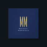 Blue Guld Färg Monogram Initial Brev Namn Canvastryck<br><div class="desc">Representera dig med den här moderna eleganten. Den här mallen kan anpassas för att uppfylla alla professioneller.</div>