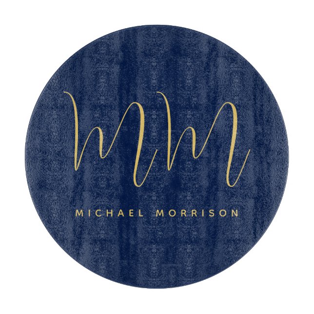 Blue Guld Färg Professionell Initial Brev Namn (Framsidan)