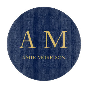 Blue Guld Färg Professionell Initial Brev Namn