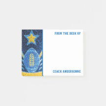 Blue Guld Glitter American Football Coach Far