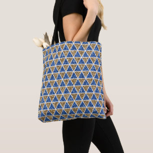 BLUE & GULD GLITTER LOOK CHRISTMAS DIAMOND MÖNSTER TYGKASSE