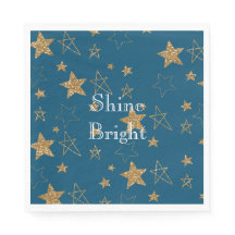 Blue Guld Glitter Stars