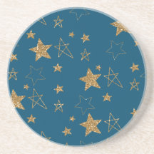 Blue Guld Glitter Stars