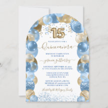 Blue Guld Gnistra Photo Quinceañera Balloon