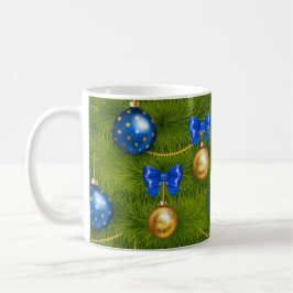 Blue Guld God jul Ornament Helgdag Kaffemugg