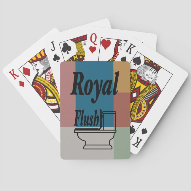 Blue Guld Grått Grönt Terracotta Färg Block Casinokort (Baksidan)