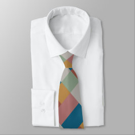 Blue Guld Grått Grönt Terracotta Färg Block Slips